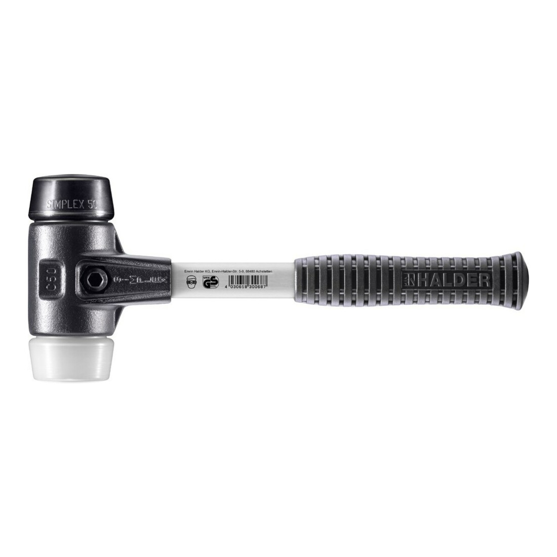 Halder SchonhammerSimplex Fiber. 50mm Gummi/Superpl.
