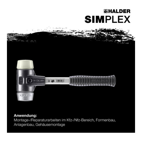 Halder SchonhammerSimplex Fiber. 50mm Nylon/Weichm.