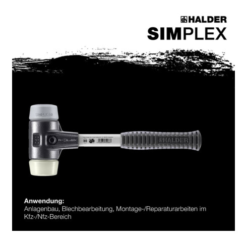 Halder SchonhammerSimplex Fiber. 50mm TPE-mid/Nylon