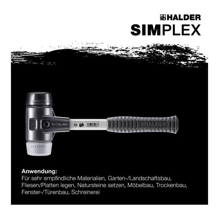Halder SchonhammerSimplex Fiber. 60mm Gummi/TPE-mid