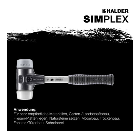 Halder SchonhammerSimplex Fiber. 60mm TPE-mid/SP.