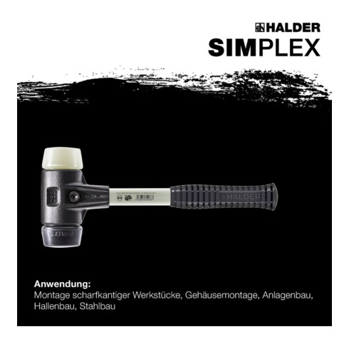 Halder SchonhammerSimplex Fiber. 80mm Gummi/Nylon