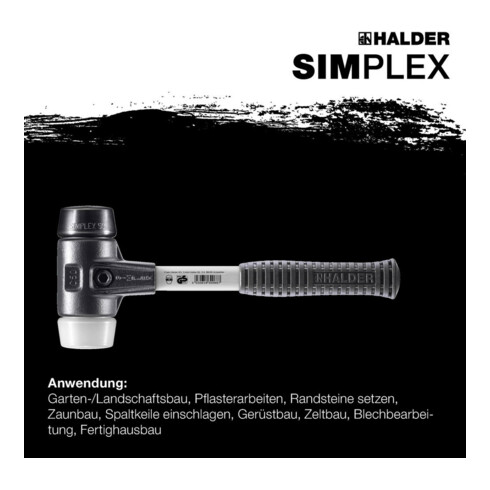 Halder SchonhammerSimplex Fiber. 80mm Gummi/Superpl.