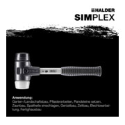 Halder SchonhammerSimplex Fiber. 80mm Gummi/Superpl.