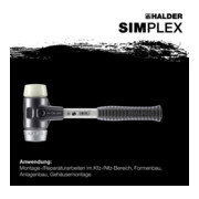 Halder SchonhammerSimplex Fiber. 80mm Nylon/Weichm.