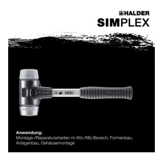 Halder SchonhammerSimplex Fibre. 30mm TPE-milieu/WM.