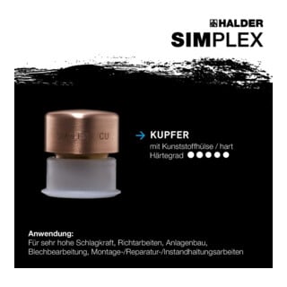 Halder SchonhammerSimplex Fibre. 40 mm Cuivre/Nylon