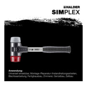 Halder SchonhammerSimplex Fibre. 50 mm TPE-milieu/Plast.
