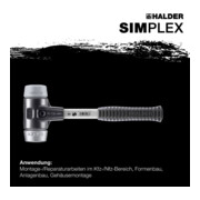 Halder SchonhammerSimplex Fibre. 50 mm TPE-milieu/WM.