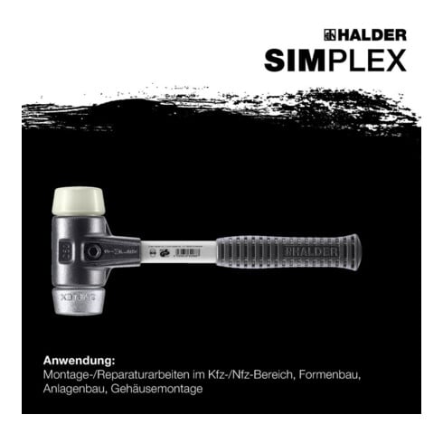 Halder SchonhammerSimplex Fibre. 50mm Nylon/Matière souple