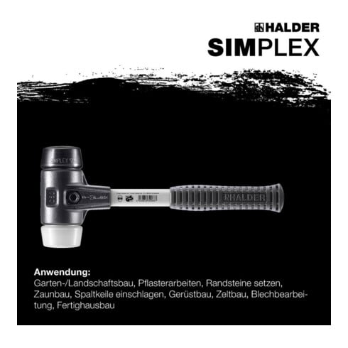 Halder SchonhammerSimplex Fibre. 60 mm Caoutchouc/Superpl.