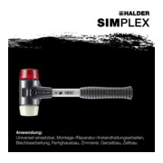 Halder SchonhammerSimplex Fibre. 60mm Plastique/Nylon