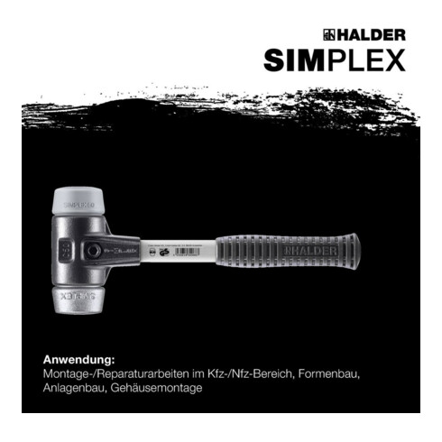 Halder SchonhammerSimplex Fibre. 60mm TPE-milieu/WM.
