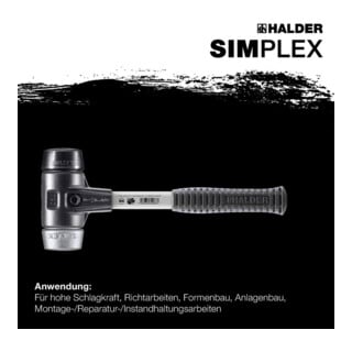 Halder SchonhammerSimplex Fibre. 80 mm Caoutchouc/Mou.