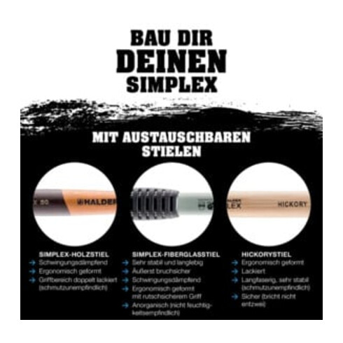 Halder SIMPLEX-Schonhammer Gummi-Kompositions-Einsatz, Stück 80 mm