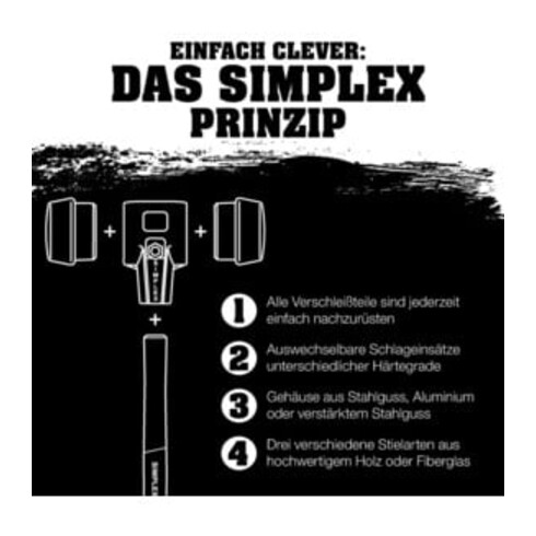 Halder SIMPLEX-Schonhammer Gummi-Kompositions-Einsatz, Stück 80 mm