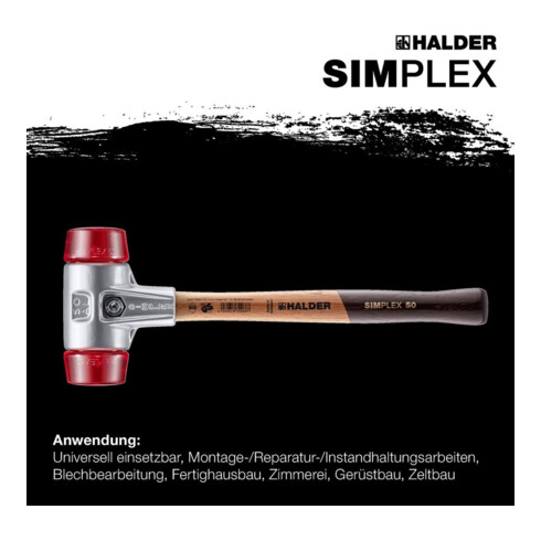 Halder Simplex-Schonhammer Mit Kunststoff-Einsätzen (Rot)