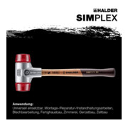 Halder Simplex-Schonhammer Mit Kunststoff-Einsätzen (Rot)