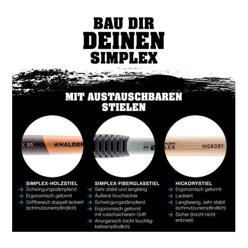 Halder Simplex-Schonhammer Mit Kunststoff-Einsätzen (Rot)