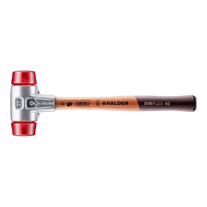 Halder SIMPLEX-Schonhammer mit Kunststoff-Einsätzen (rot) 40A mm