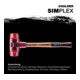 Schonhammer SIMPLEX L.405mm Kopf-D.60mm hart HO Plastik rot HALDER-2