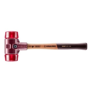 Halder SIMPLEX-Schonhammer mit Kunststoff-Einsätzen (rot) 60G mm