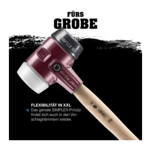 Halder SIMPLEX-Schonhammer mit Superplastik-Einsätzen (weiß) 125G mm