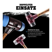 Halder SIMPLEX-Schonhammer mit Superplastik-Einsätzen (weiß) 125G mm-4