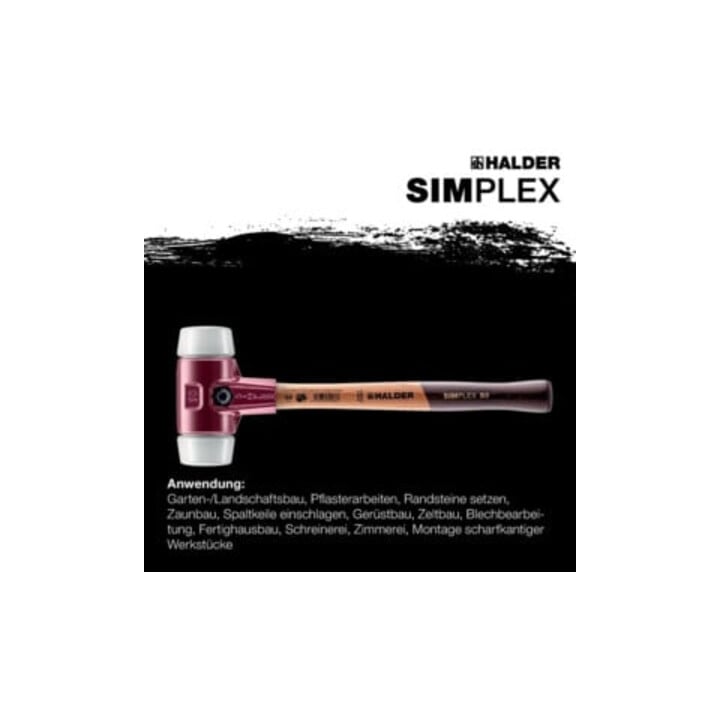 Halder SIMPLEX-Schonhammer mit Superplastik-Einsätzen (weiß) 30G mm