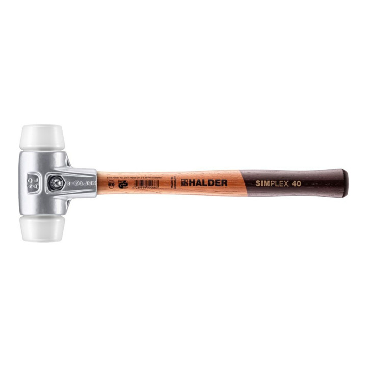 Halder SIMPLEX-Schonhammer mit Superplastik-Einsätzen (weiß) 40A mm