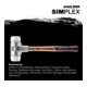 Halder SIMPLEX-Schonhammer mit Superplastik-Einsätzen (weiß) 50A mm