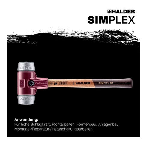 Halder SIMPLEX-Schonhammer mit Weichmetall-Einsätzen 50G mm
