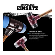 Halder SIMPLEX-Schonhammer mit Weichmetall-Einsätzen 60G mm