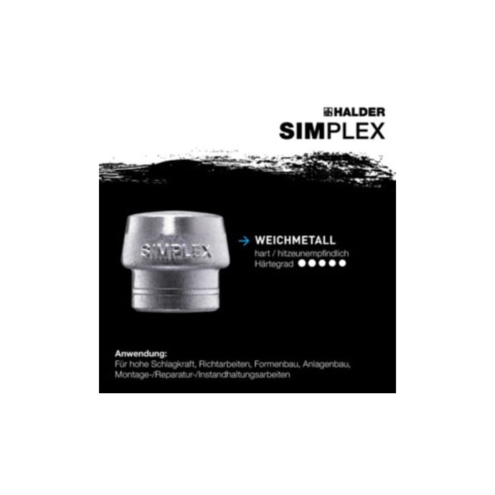 Halder SIMPLEX-Schonhammer mit Weichmetall-Einsätzen 60G mm