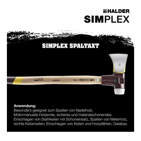Halder Spaltaxt Simplex Axtblatt 100mm/Superplastikeinsatz 50mm Gesamt.L.765mm
