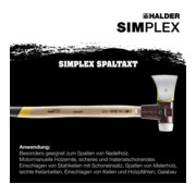 Halder Spaltaxt Simplex Axtblatt 100mm/Superplastikeinsatz 50mm Gesamt.L.765mm-2