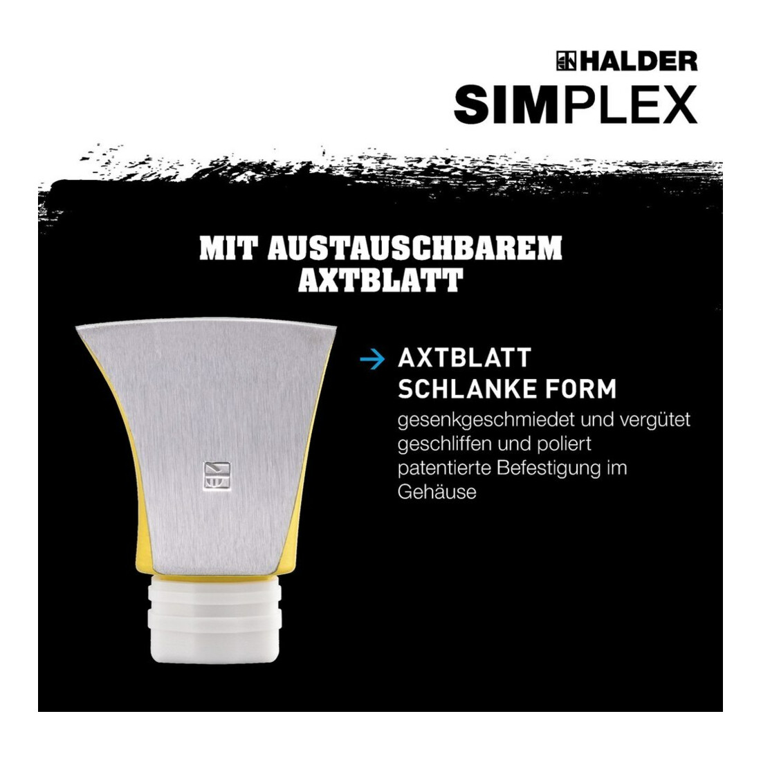 Halder Spaltaxt Simplex Axtblatt 100mm/Superplastikeinsatz 50mm Gesamt.L.765mm