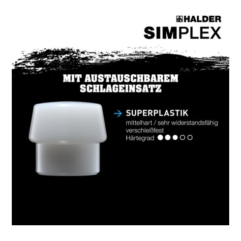 Halder Spalthammer L.850mm Simplex Hickorystiel 4100g m.Stielschutz