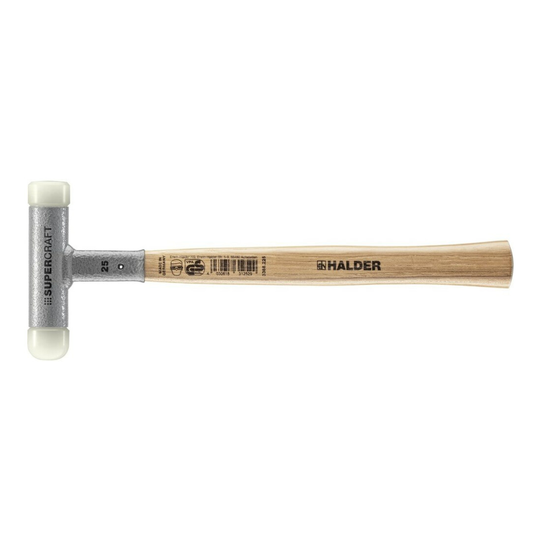 Halder SUPERCRAFT Marteau de protection 25mm avec 1 tête arrondie antirebond