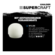 Halder SUPERCRAFT Marteau de protection 30 mm avec 1 tête arrondie antirebond-5