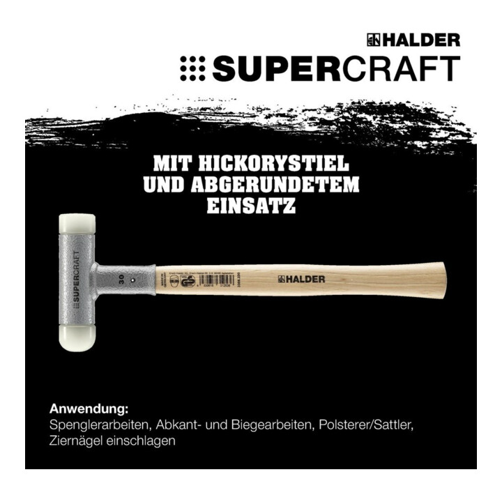 Halder SUPERCRAFT-Schonhammer 25mm m. 1 abger. Kopf rückschlagfrei