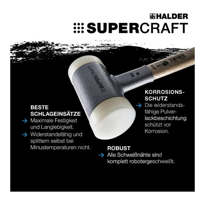 Halder SUPERCRAFT-Schonhammer 30mm m. 1 abger. Kopf rückschlagfrei