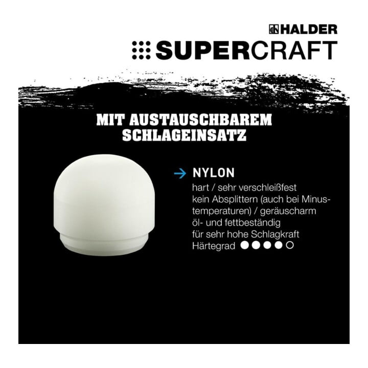 Halder SUPERCRAFT-Schonhammer 30mm m. 1 abger. Kopf rückschlagfrei