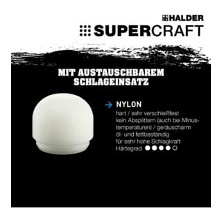 Halder SUPERCRAFT-Schonhammerkopf 40mm Nylon abgerundet