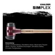 Halder Vorschlaghammer SIMPLEX 60mm Gummi m. Standfuss Stahlgussgehäuse