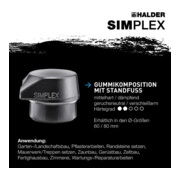Halder Vorschlaghammer SIMPLEX 60mm Gummi / Superplastik m. Standf. Stahlgussgeh.-2