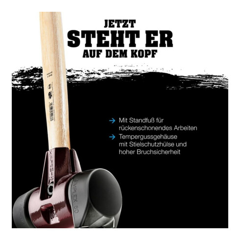 Halder Vorschlaghammer SIMPLEX 60mm Gummi / TPE-soft m. Standf. Stahlgussgeh.