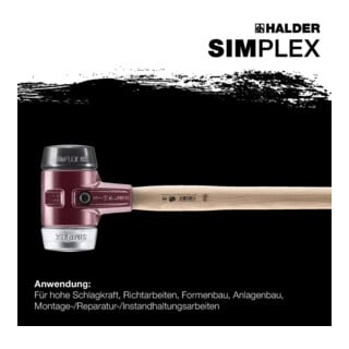 Halder Vorschlaghammer Simplex 80mm Gummi/Weichm.