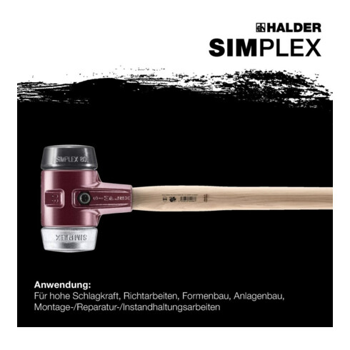 Halder Vorschlaghammer Simplex 80mm Gummi/Weichm.