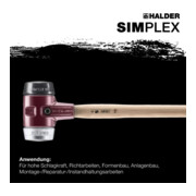 Halder Vorschlaghammer Simplex 80mm Gummi/Weichm.